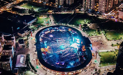 Projeto de iluminação profissional para eventos ao vivo ao ar livre da NOWLIT na Mongólia.