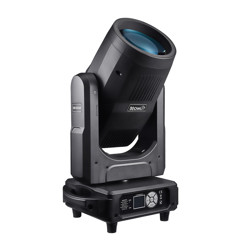 QR-LB300 300W LED Beam Light with RGBW Strip，14-Color+13-Gobo Dual Prisms Stage Light